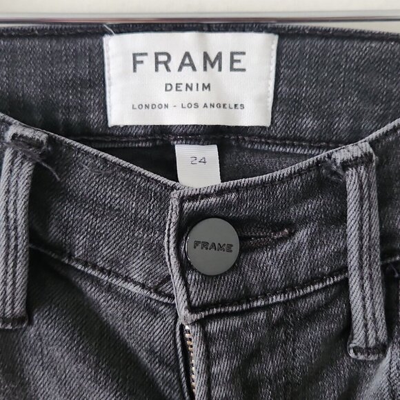 FRAME | Ali high rise skinny jeans gray black sz 24 - Picture 4 of 5